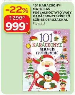 Auchan 101 KARÁCSONYI MATRICÁS FOGLALKOZTATÓ VAGY KARÁCSONYI SZÍNEZŐ SZÍNES CERUZÁKKAL ajánlat