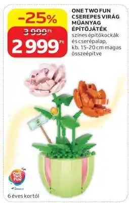 Auchan ONE TWO FUN CSERÉPES VIRÁG MŰANYAG ÉPÍTŐJÁTÉK ajánlat