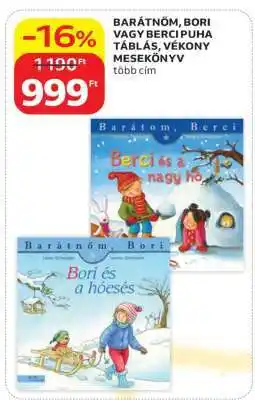 Auchan BARÁTNŐM, BORI VAGY BERCI PUHA TÁBLÁS, VÉKONY MESEKÖNYV ajánlat
