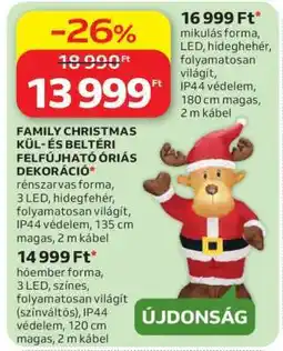 Auchan FAMILY CHRISTMAS KÜL- ÉS BELTÉRI FELFÚJHATÓ ÓRIÁS DEKORÁCIÓ ajánlat