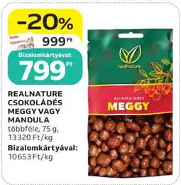 Auchan REALNATURE CSOKOLÁDÉS MEGGY VAGY MANDULA ajánlat