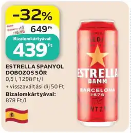 Auchan Estrella Spanyol Dobozos Sör ajánlat