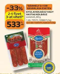 Auchan GYULAI KOLBÁSZ VAGY VASTAG KOLBÁSZ ajánlat