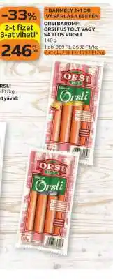 Auchan ORSI BAROMFI ORSI FÜSTÖLT VAGY SAJTOS VIRSLI ajánlat