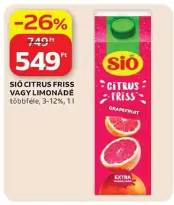 Auchan SIÓ CITRUS FRISS VAGY LIMONÁDÉ ajánlat