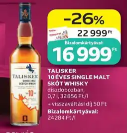 Auchan TALISKER 10 ÉVES SINGLE MALT SKÓT WHISKY ajánlat