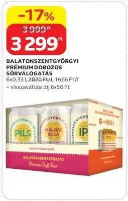 Auchan BALATONSZENTGYÖRGYI PRÉMIUM DOBOZOS SÖRVÁLOGATÁS ajánlat