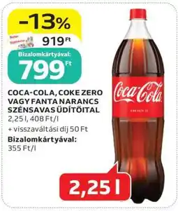 Auchan Coca-Cola, Coke Zero vagy Fanta Narancs Szénsavas Üdítőital ajánlat