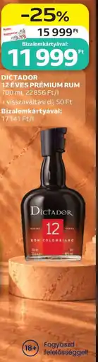 Auchan Dictador 12 éves prémium rum ajánlat