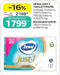Auchan ZEWA JUST1 TOALETTPAPÍR ajánlat