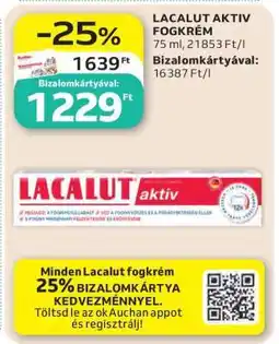 Auchan Lacalut aktiv fogkrém ajánlat