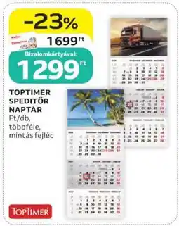 Auchan TOPTIMER SPEDITŐR NAPTÁR ajánlat