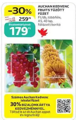 Auchan AUCHAN KEDVENC FRUITS TŰZÖTT FÜZET ajánlat