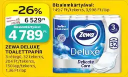 Auchan Zewa Deluxe toalettpapír ajánlat