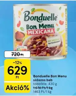 Tesco Bonduelle Bon menu szószos bab ajánlat