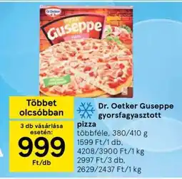 Tesco Dr. Oetker Guseppe gyorsfagyasztott pizza ajánlat