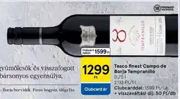Tesco Tesco finest Campo de Borja Tempranillo ajánlat