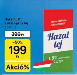 Tesco Hazai UHT zsírszegény tej ajánlat