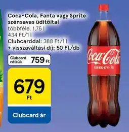 Tesco Coca-Cola, Fanta vagy Sprite szénsavas üdítőital ajánlat