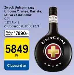 Tesco Zwack Unicum vagy Unicum Orange, Barista, Szilva keserűlikőr ajánlat