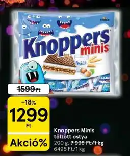 Tesco Knoppers minis töltött ostya ajánlat