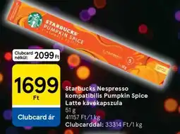 Tesco Starbucks Nespresso kompatibilis Pumpkin Spice Latte kávékapszula ajánlat