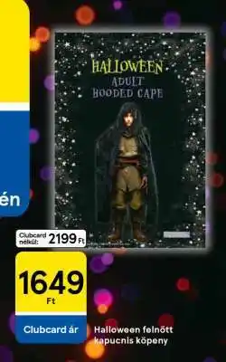 Tesco Halloween felnőtt kapucnis köpeny ajánlat