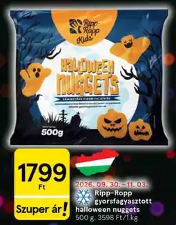 Tesco Ripp-Ropp gyorsfagyasztott halloween nuggets ajánlat