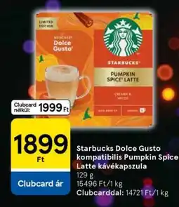 Tesco Starbucks Dolce Gusto kompatibilis Pumpkin Spice Latte kávékapszula ajánlat