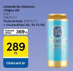 Tesco Löwenbräu dobozos világos sör ajánlat