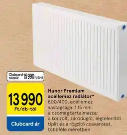 Tesco Hunor Premium acéllemez radiátor ajánlat