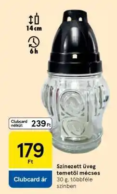 Tesco Színezett üveg temetői mécses ajánlat