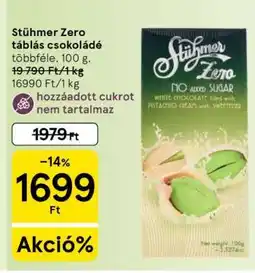 Tesco STÜHMER ZERO TÁBLÁS CSOKOLÁDÉ ajánlat