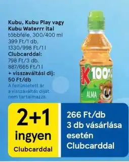 Tesco Kubu, Kubu Play vagy Kubu Waterrr ital ajánlat