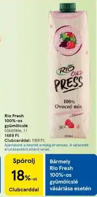 Tesco Rio Fresh 100%-os gyümölcslé ajánlat