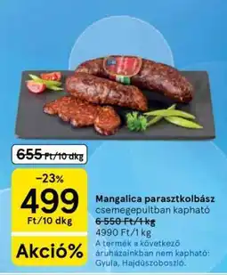 Tesco Mangalica parasztkolbász ajánlat