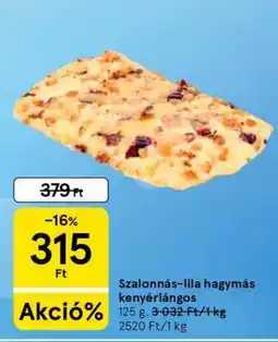 Tesco Szalonnás-lila hagymás kenyérlángos ajánlat