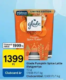 Tesco Glade Pumpkin Spice Latte illatgyertya ajánlat