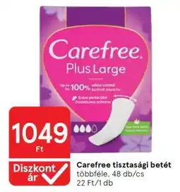 Tesco CAREFREE Tisztasági betét ajánlat