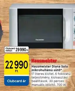 Tesco Hausmeister Diana Solo mikrohullámú sütő ajánlat