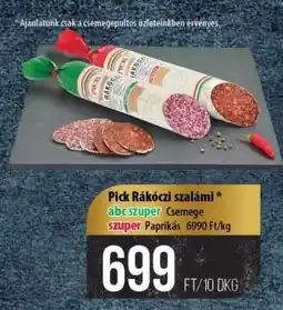 Coop PICK Rákóczi szalámi ajánlat
