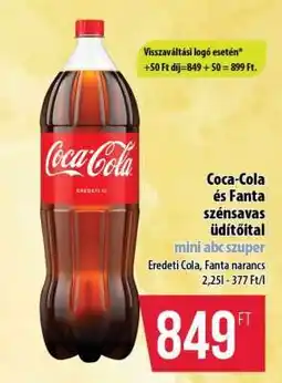 Coop Coca Cola és Fanta szénsavas üdítőital ajánlat