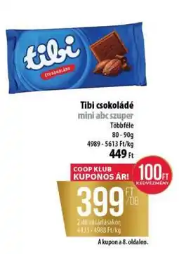 Coop Tibi csokoládé mini abc szuper ajánlat