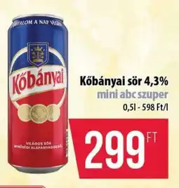 Coop Kőbányai sör 4,3% ajánlat