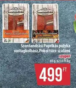 Coop Szentandrási Paprikás pulyka vastagkolbász, Pokol tüze szalámi ajánlat