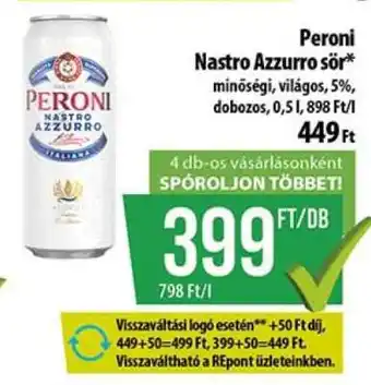 Peroni Nastro Azzurro sör