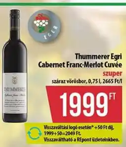 Coop Thummerer Egri Cabernet Franc-Merlot Cuvée ajánlat