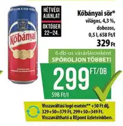 Coop Kőbányai Sör ajánlat
