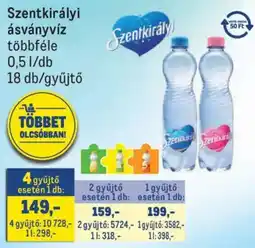 Metro Szentkirályi ásványvíz ajánlat