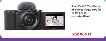 Sony zv-e10 cserélhető objektív es vlogkamera kit